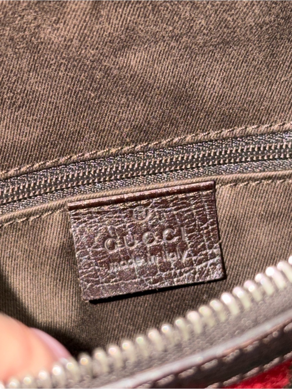 Gucci Brown Monogram Messenger Bag with Green and Red Center Stripe - Picture 7 of 8